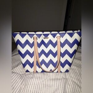 Kate Spade Navy and White Chevron Tote